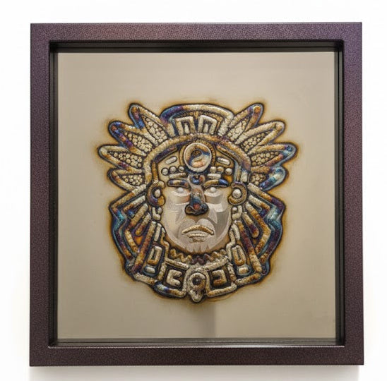 The Maya Priest – Einzigartige Weld Art auf Hochglanz-Edelstahl