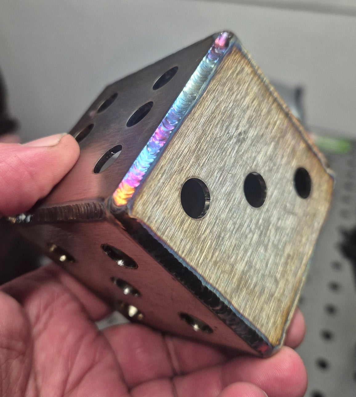 Schweiß-Übungs-Würfel „Easy-Fold“ – 2mm Edelstahl (VA) 65mm/65mm