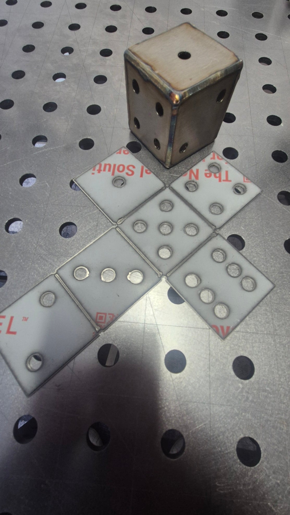 Schweiß-Übungs-Würfel „Easy-Fold“ – 2mm Edelstahl (VA) 65mm/65mm
