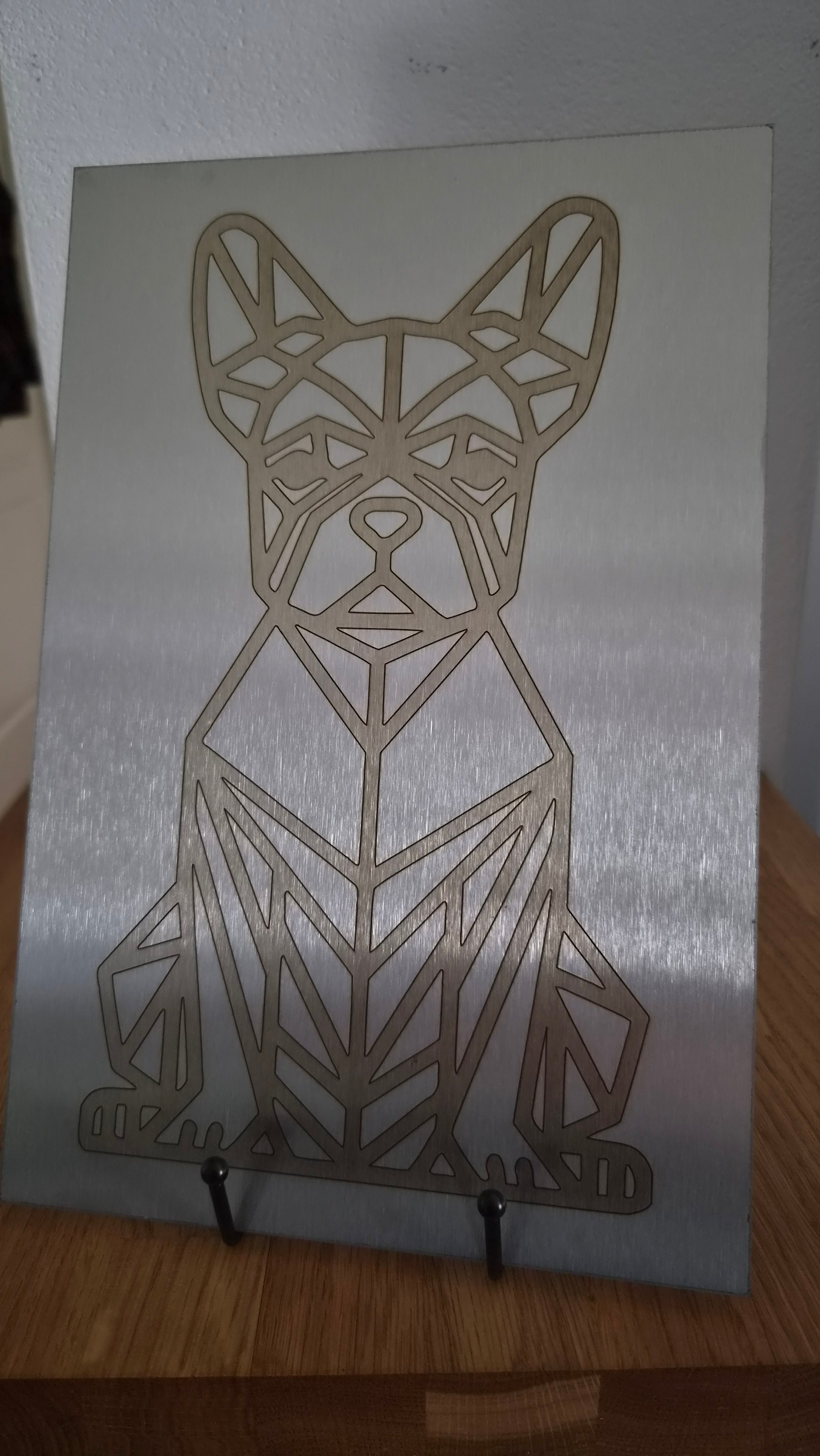 Weldart Edelstahl Übungsblech „Geometric Bulli“ – 300x200mm (3mm K240 geschliffen)