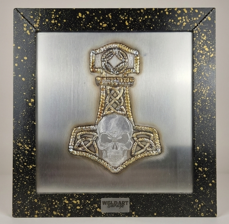 WeldArt "Thors Hammer" gerahmt 360mm x 360mm